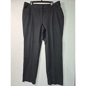 Chico's Women's Pants Solid Black Trouser Size 3R (16R)‎ Straight Leg Pockets